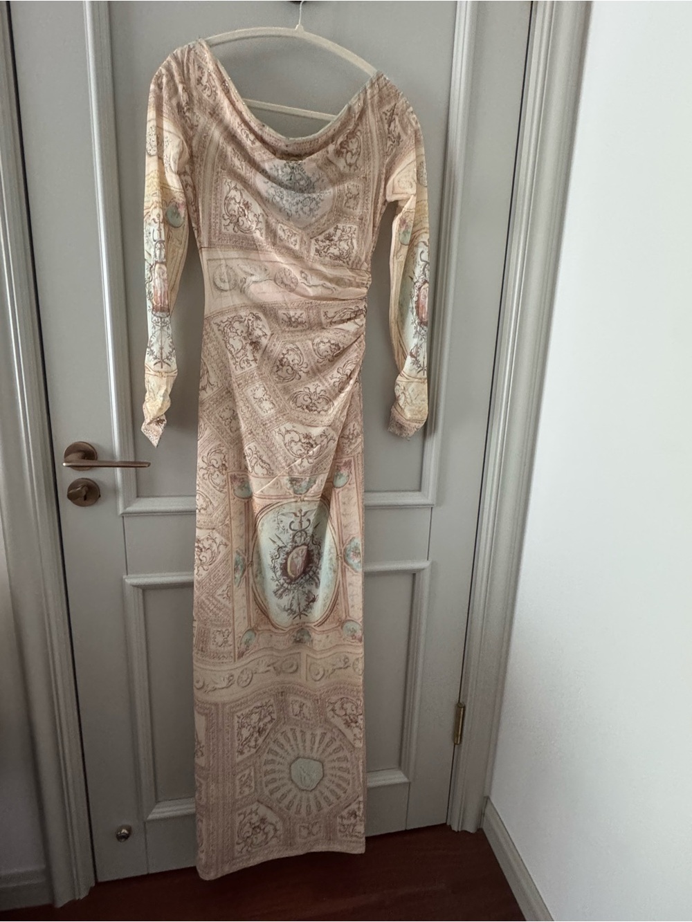 Camilla Mesh Off Shoulder Gathered Jersey Dress - Picture 4 of 11